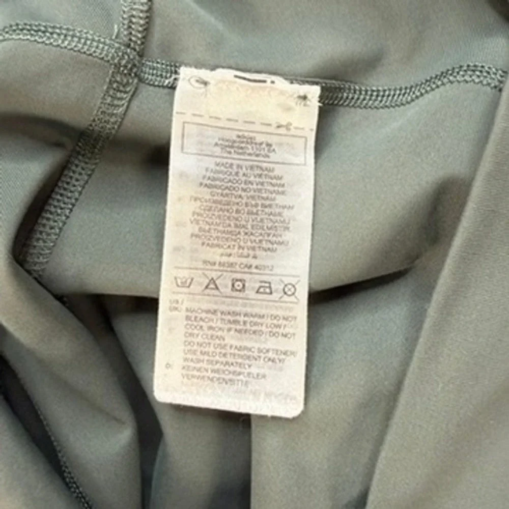 Adidas Leggings Tight Fit Yoga Gym Pants Large Olive Green Pocket High Rise
